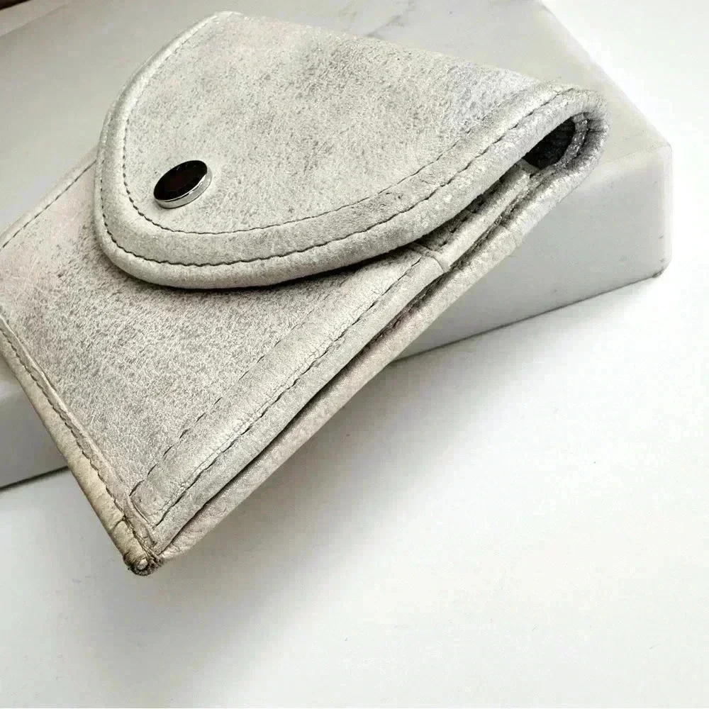 Aimee Kestenberg Metallic Silver Shimmer Small Leather Wallet